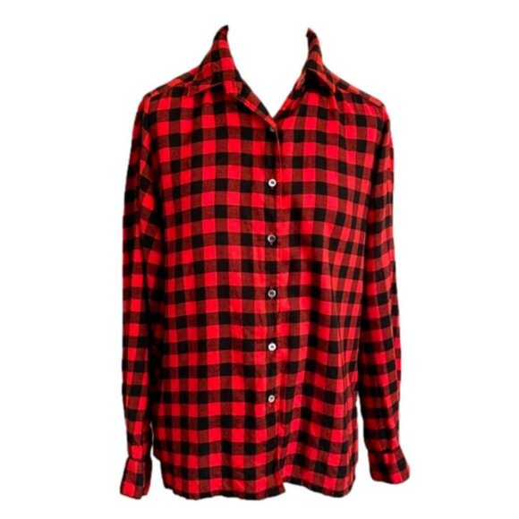 Vintage Ports Red Black Buffalo Plaid Wool Blend Shirt - Small - Picture 2 of 10